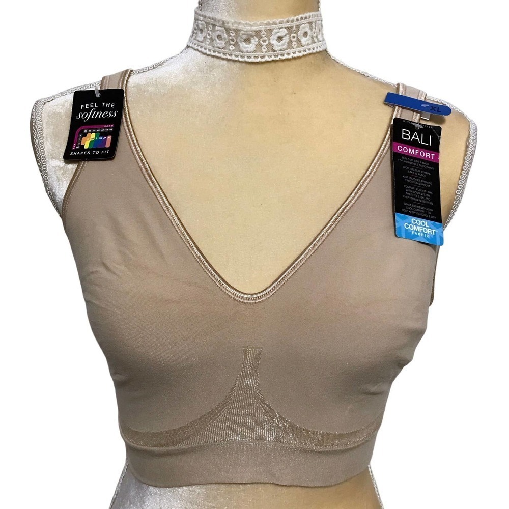 Bali NWT Cool Comfort Nude Sports Bra Women XL